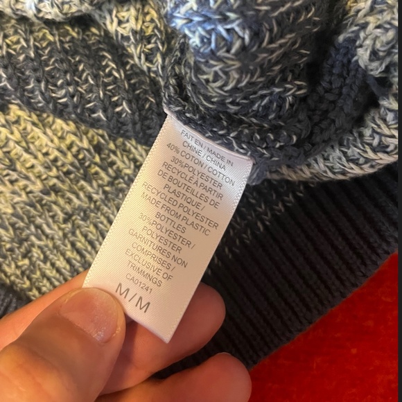 Retro blue pastel striped ribbed cropped sweater NWT - Picture 7 of 9